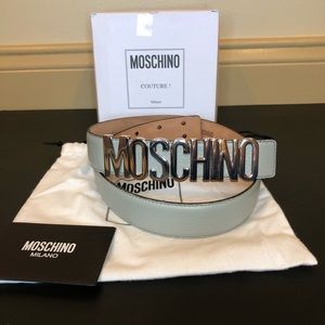 Moschino Big Logo Leather Belt